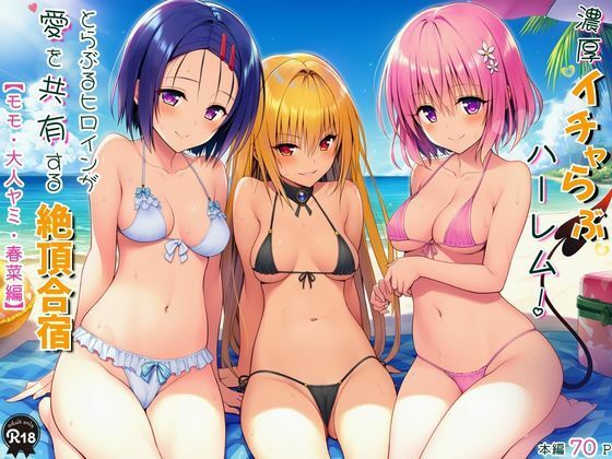 【どちゃエロ】濃厚イチャらぶハーレム！とらぶるヒロインが愛を共有する絶頂合宿【モモ・大人ヤミ・春菜編】｜d_750553