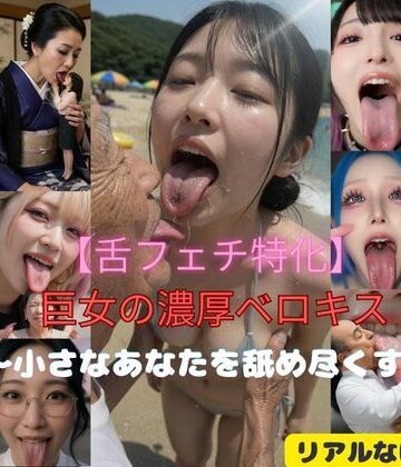 【どちゃエロ】【舌フェチ特化】巨女の濃厚ベロキス〜小さなあなたを舐め尽くす〜｜d_768456