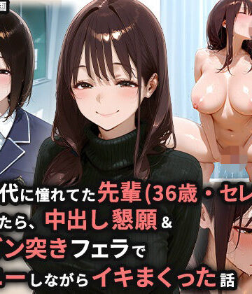 【どちゃエロ】学生時代に憧れてた先輩（36歳・セレブ妻）を家に誘ったら、中出し懇願＆喉奥ガン突きフェラでオナニーしながらイキまくった話｜d_812351