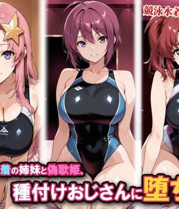 【どちゃエロ】競泳水着の姉妹と偽歌姫、種付けおじさんに堕ちる｜d_815542